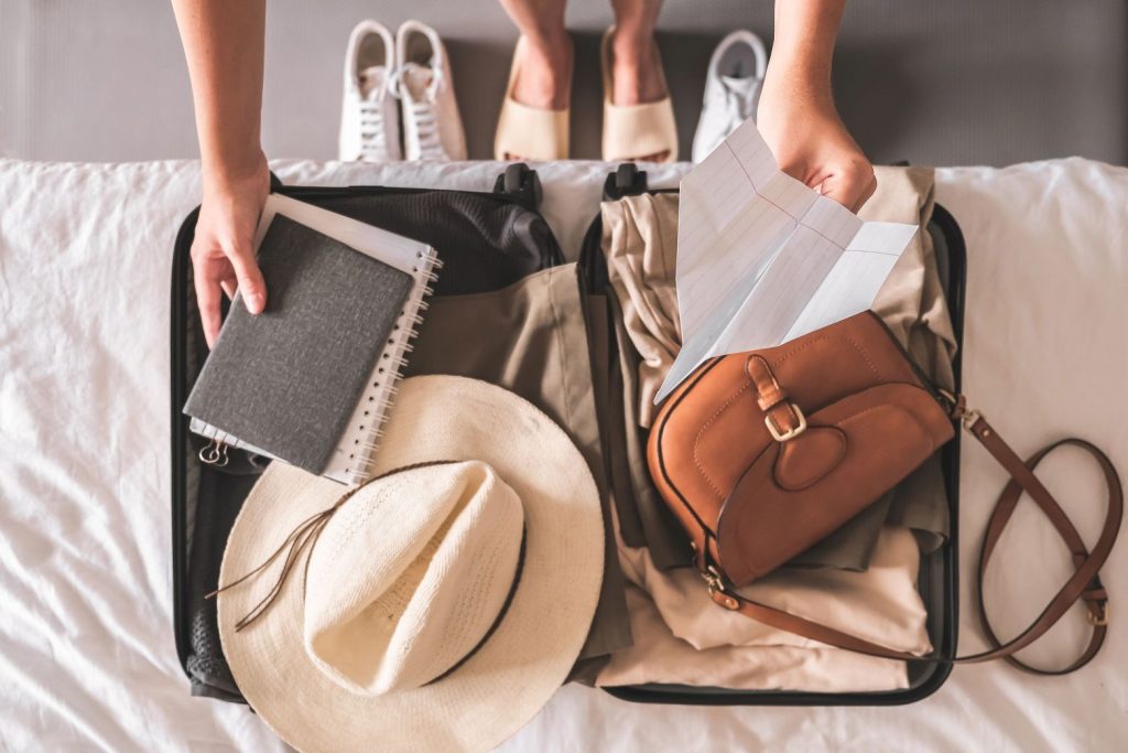 A girl packing for her trip